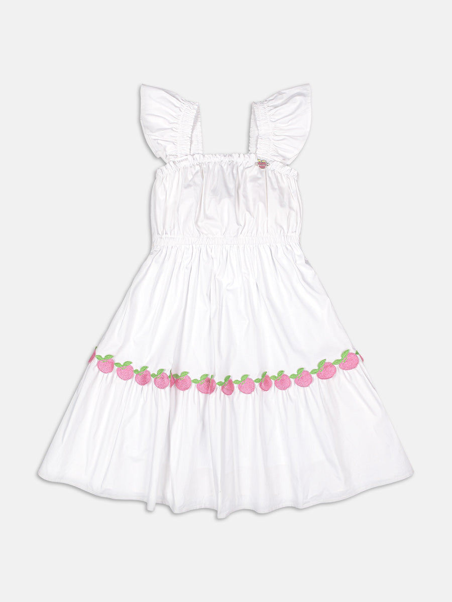 Vestido Tricoline Maçãs Momi