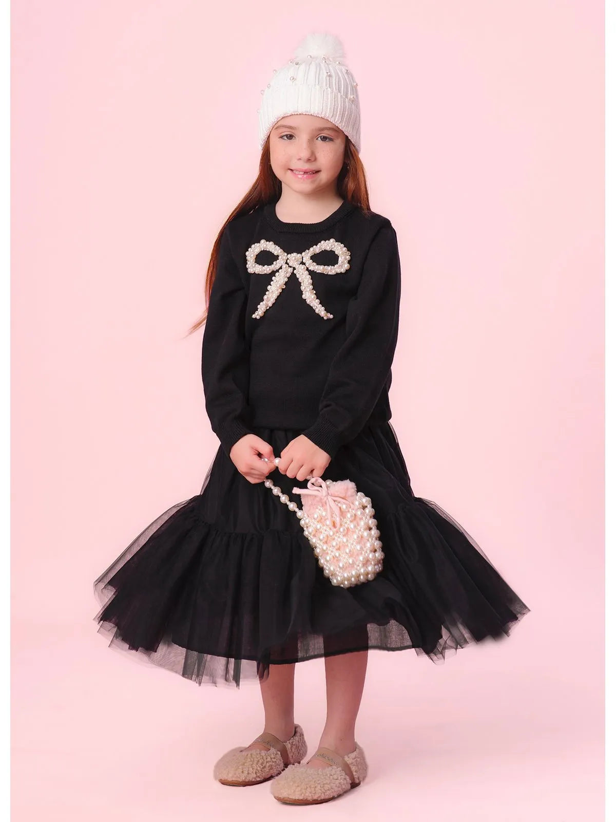 Saia Short Tule Babado Preto - BambolePetit