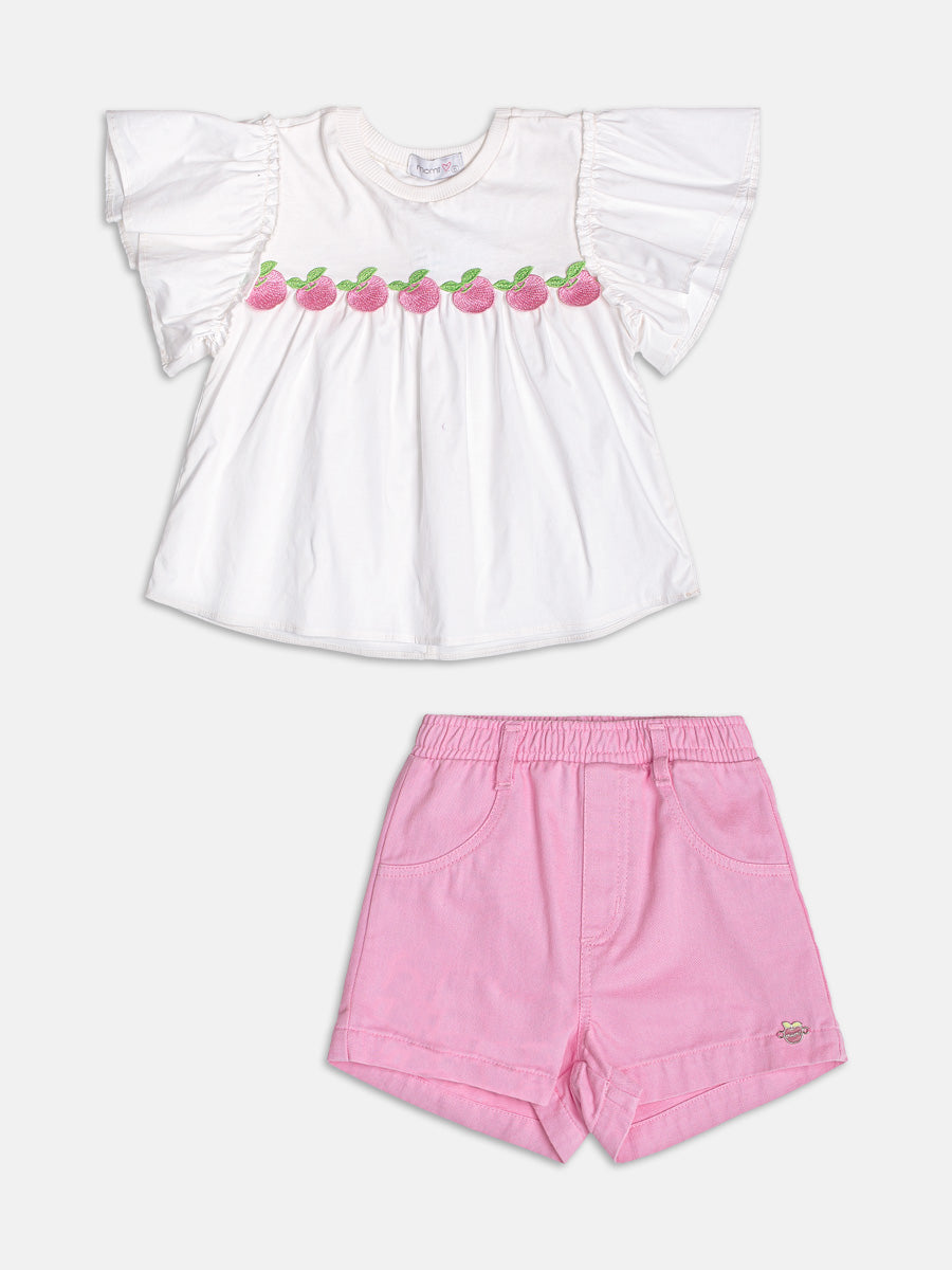Conjunto Blusa e Shorts Maçãs Momi