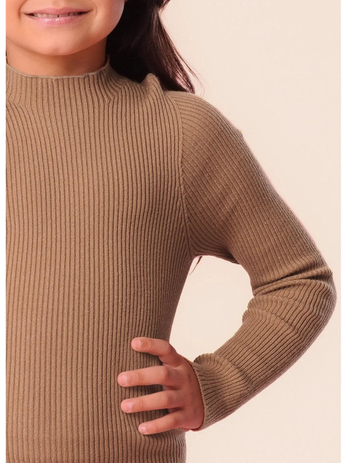 Blusa Tricot Canelada Sem Costura P Cristal Amarelo Queimado