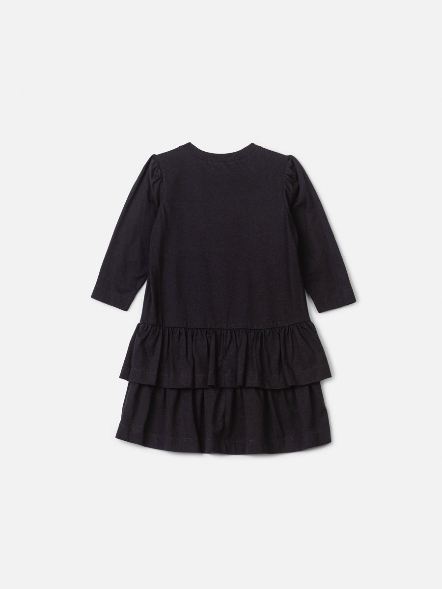 Vestido Manga Longa Malha Preto Animê