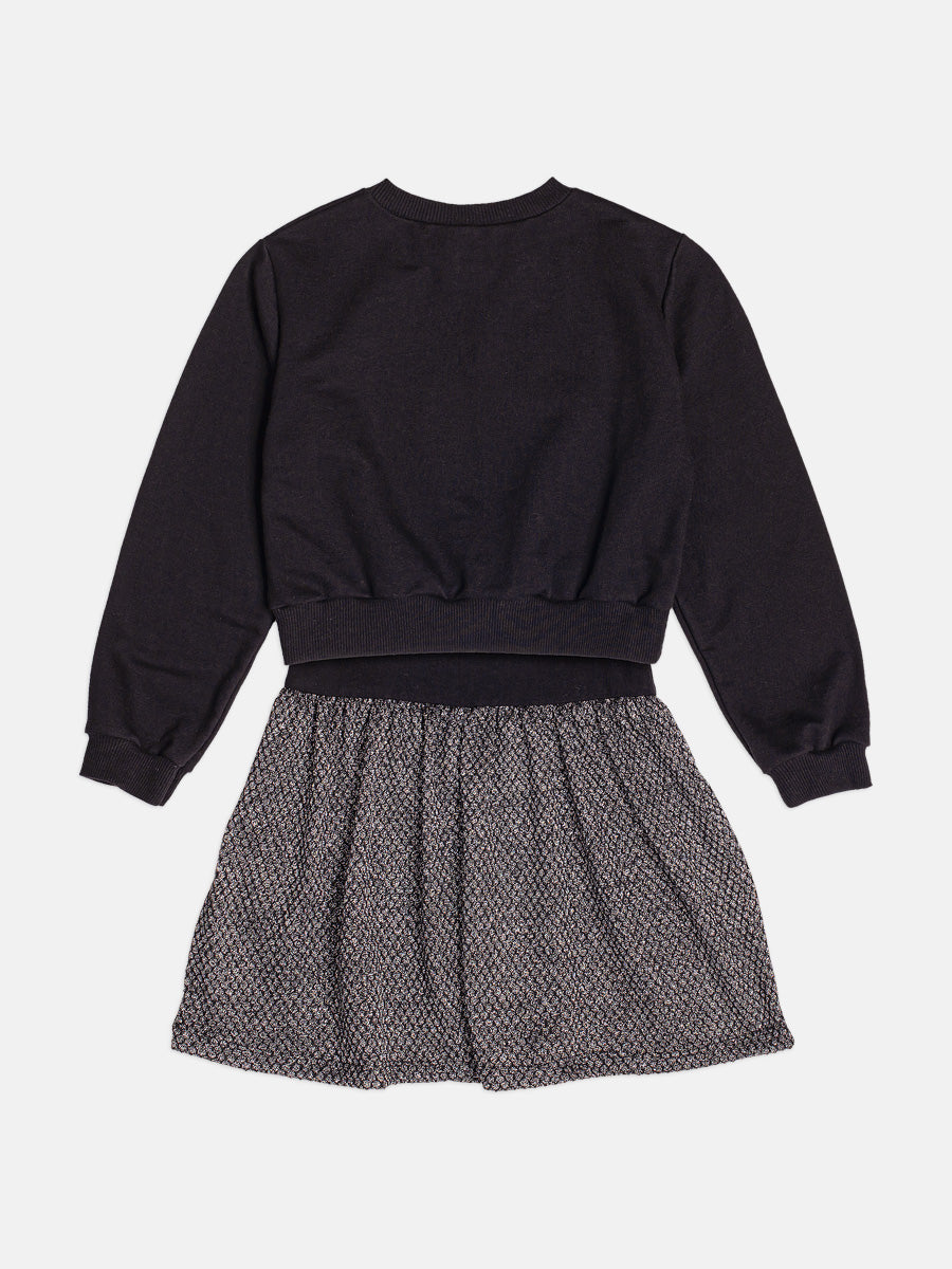 Conjunto Casaco Daisy e Vestido Preto Momi