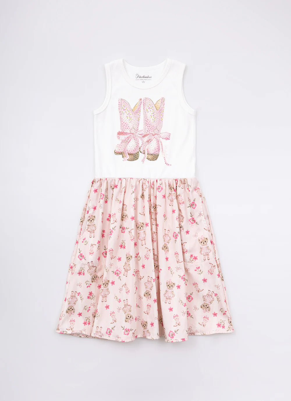 Vestido Ribana Botinha Saia Algodão Pituchinhus