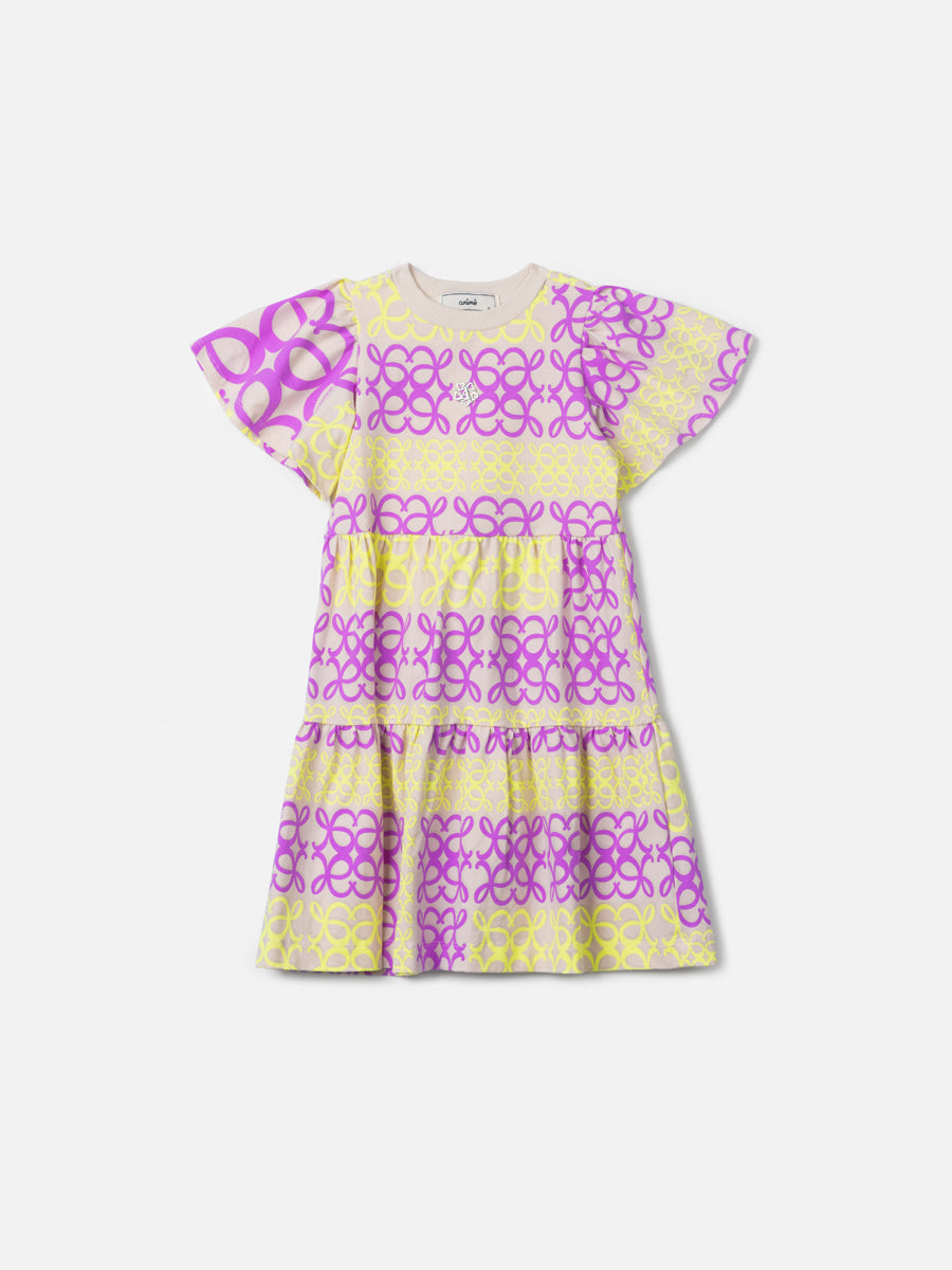 Vestido Infantil com Estampa de Rococós Anime