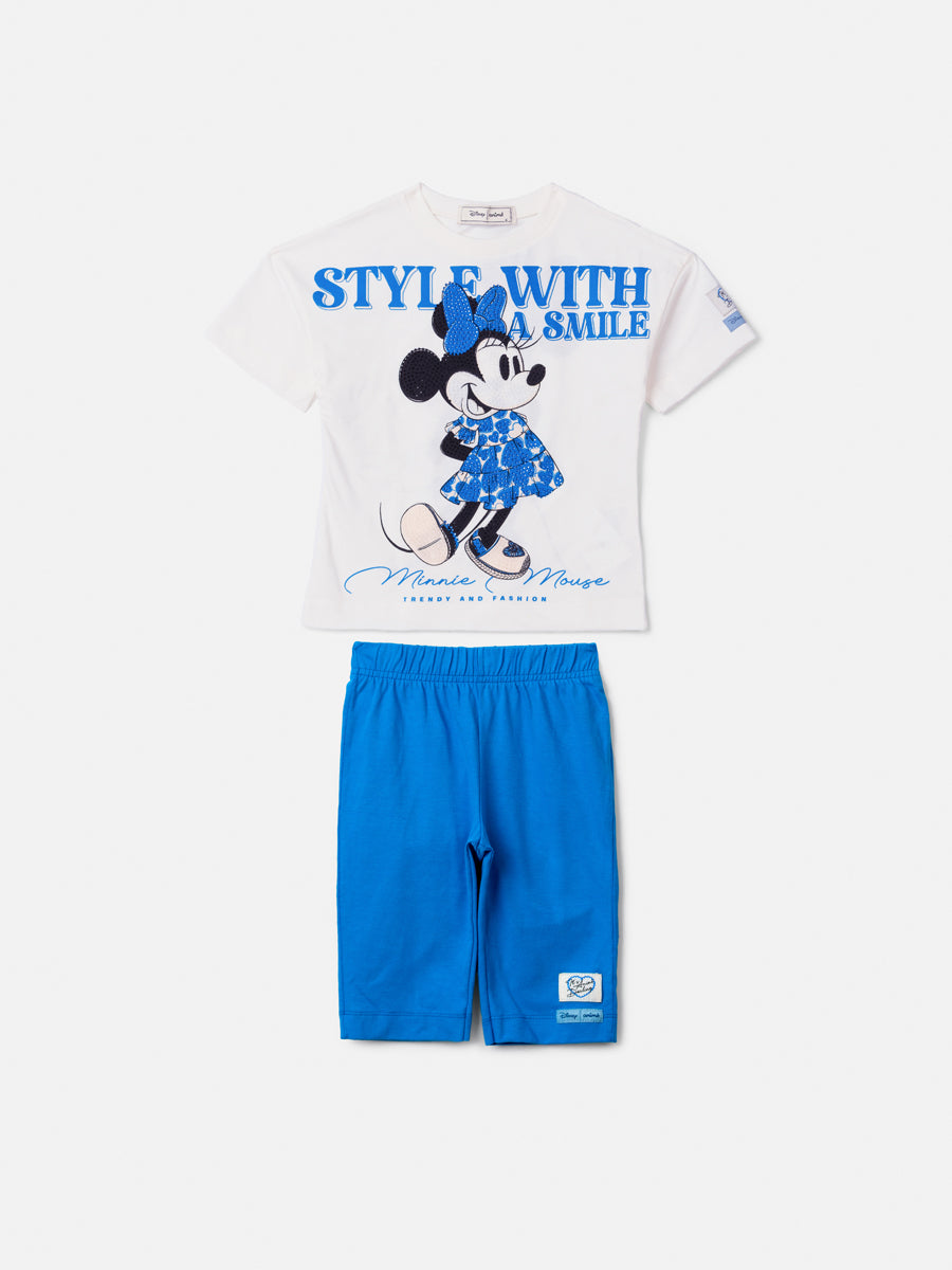 Conjunto Azul da Minnie Mouse com Strass Anime