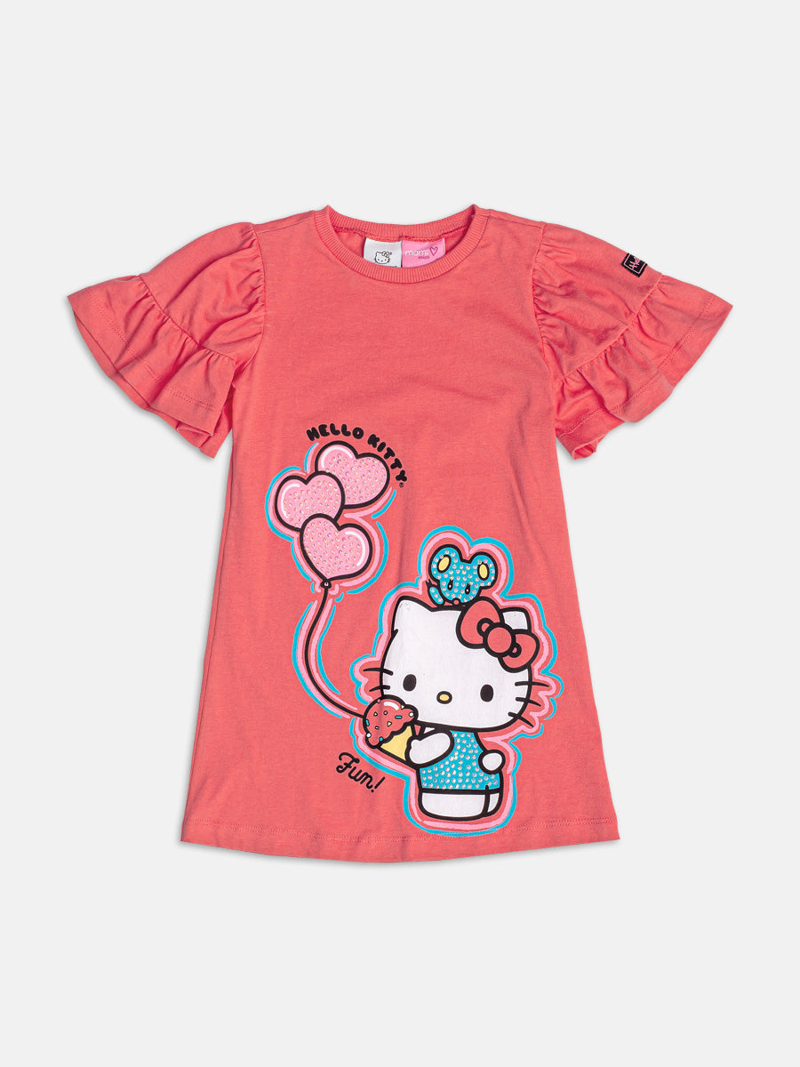 Vestido Rosa Coral da Hello Kitty Momi
