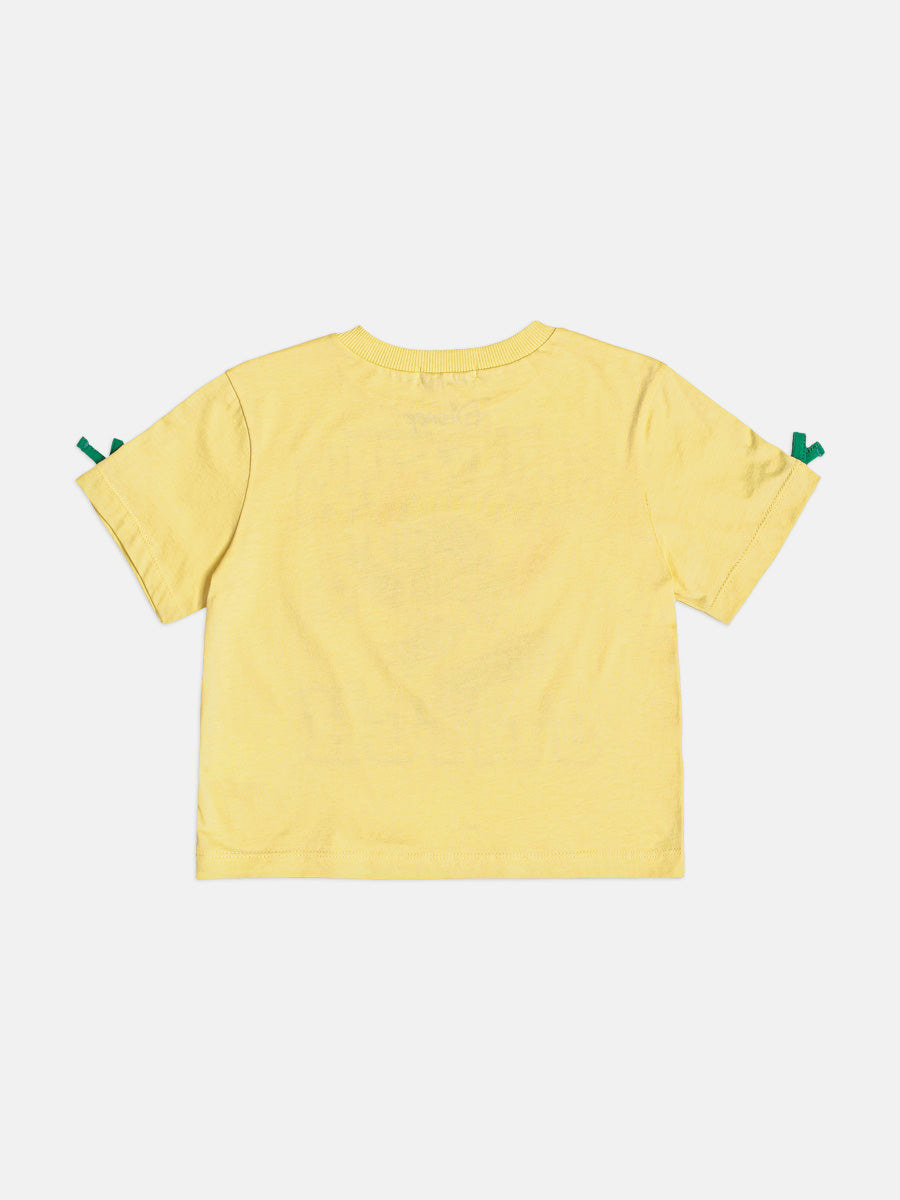 Blusa Stitch Com Lacinhos Amarelo Sunny Momi