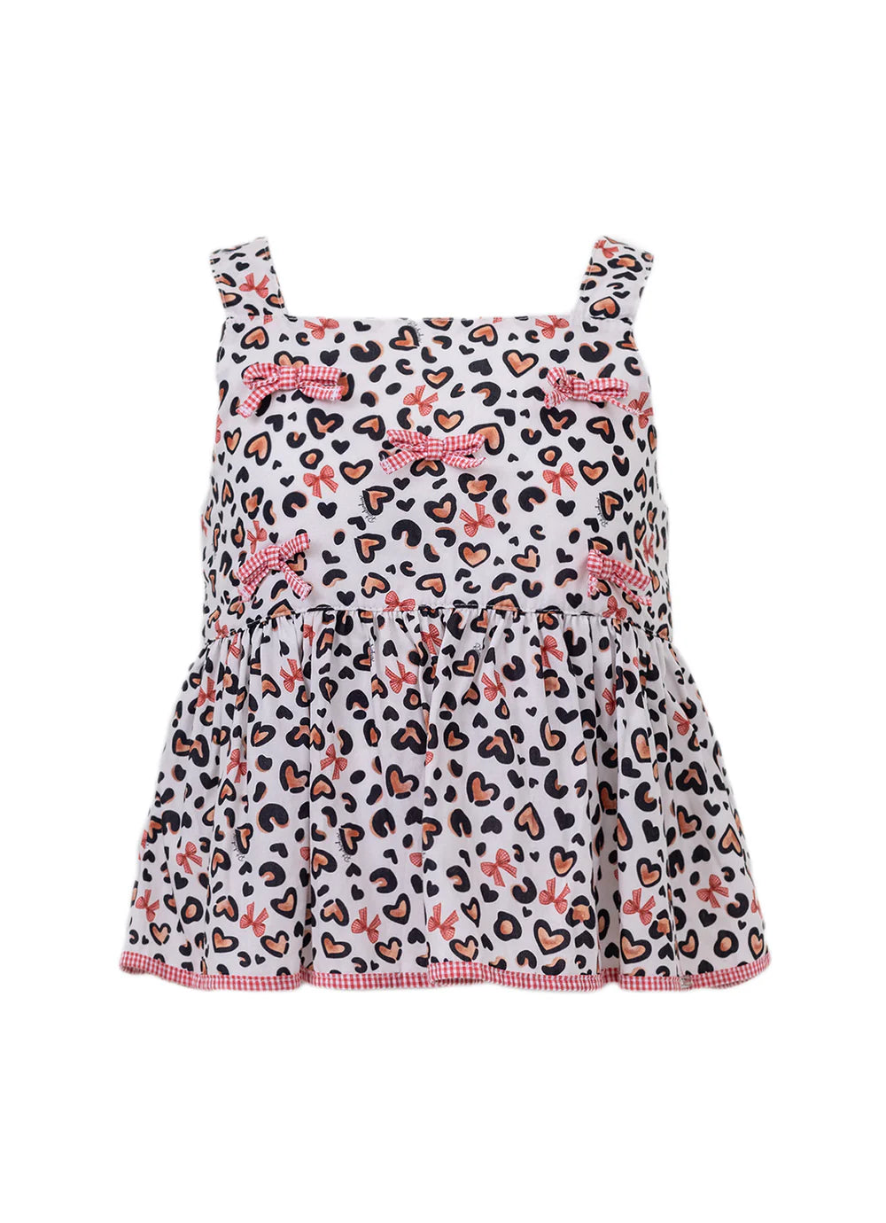 Blusa Algodão Onçado Mini Laços Resort Pituchinhus