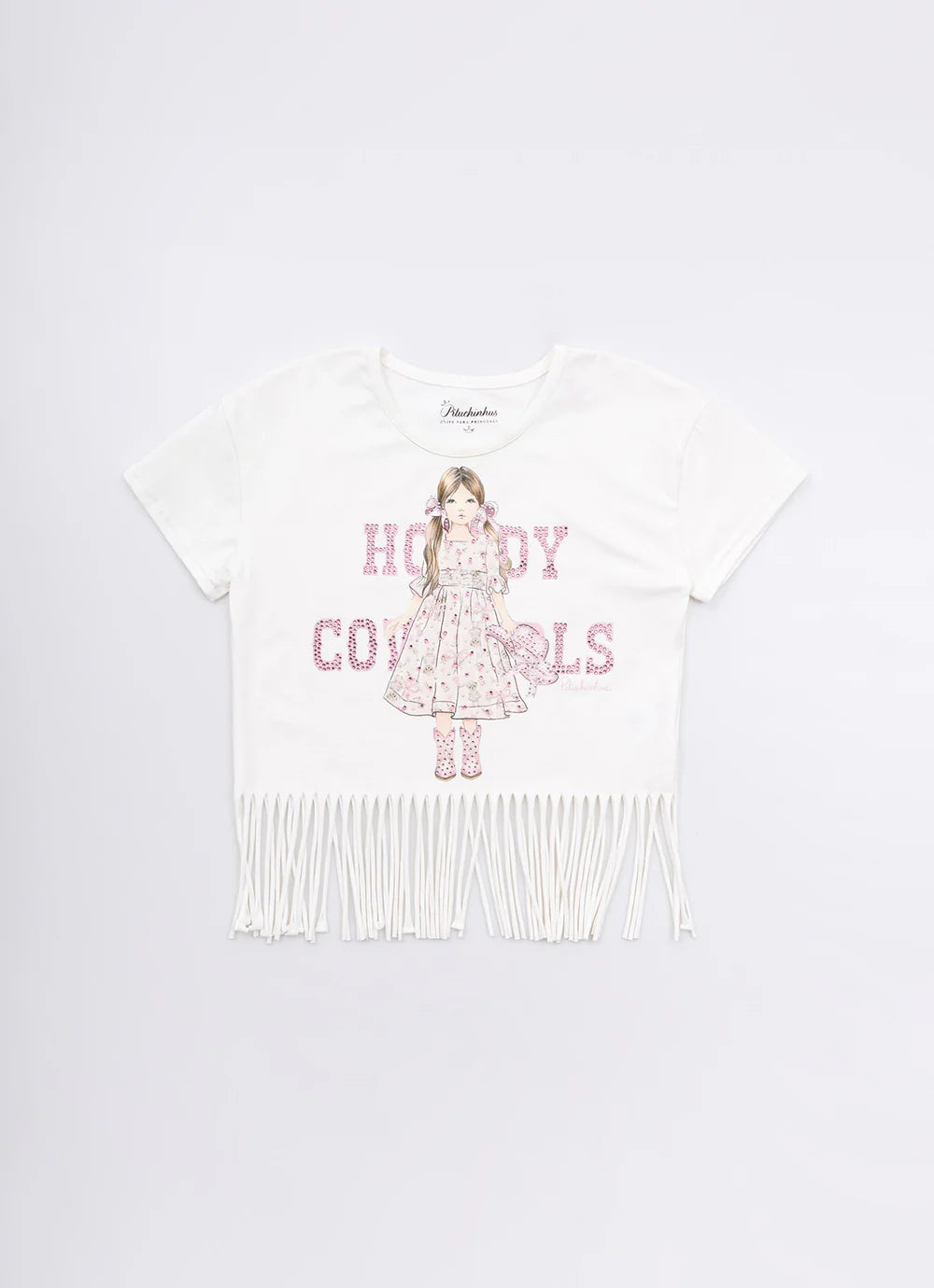Blusa Cotton Franjas Serigrafia Boneca Pituchinhus