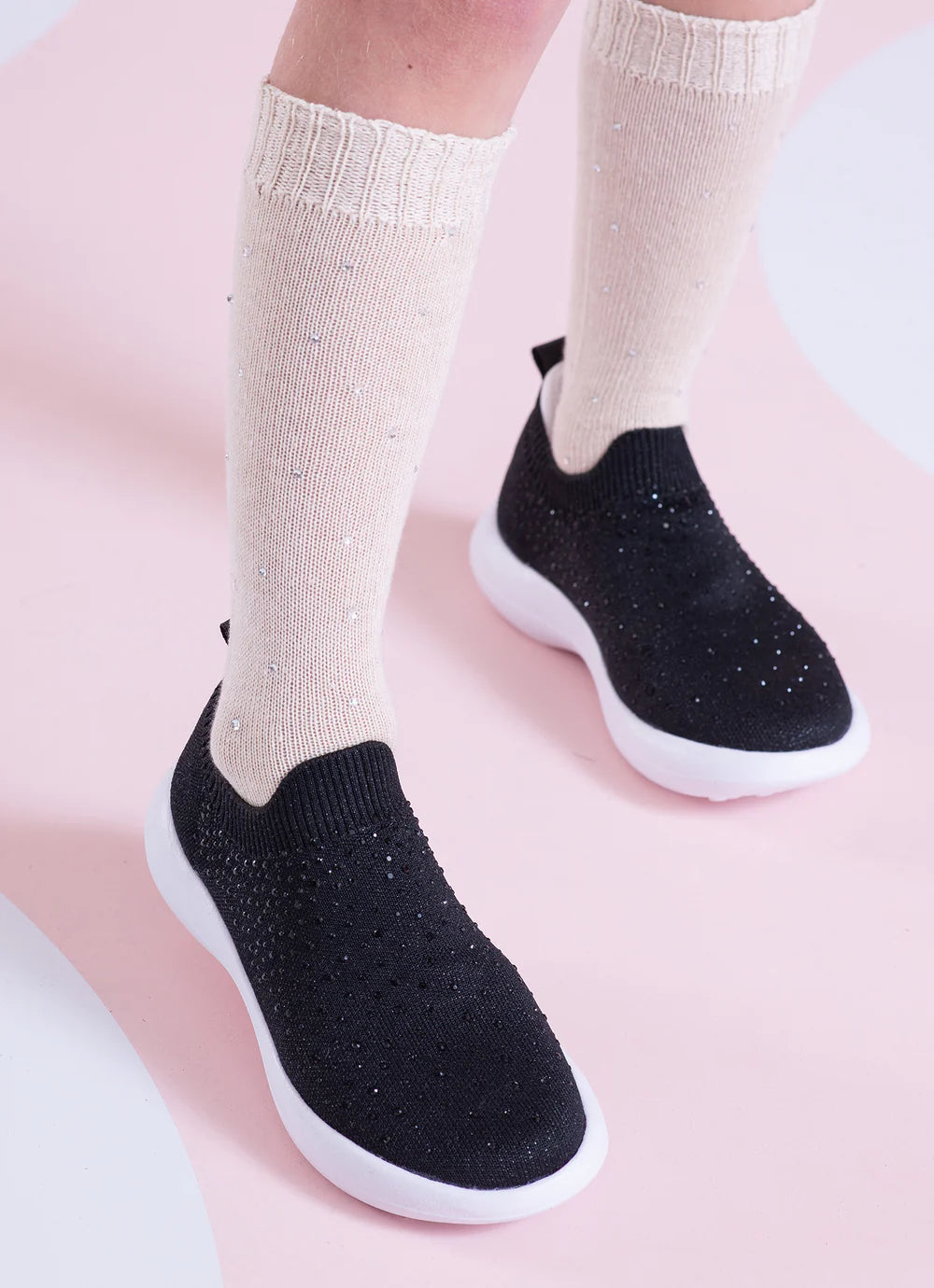 Tênis Knit Cristais Preto Pituchinhus