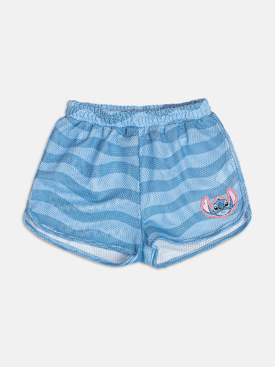 Shorts Saída de Praia Stitch Ondas Momi