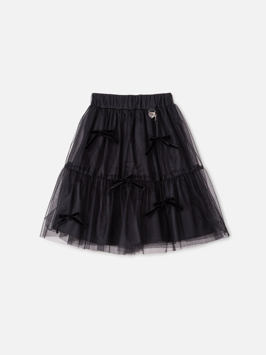 Saia De Tule Com Lacos Preto - BambolePetit