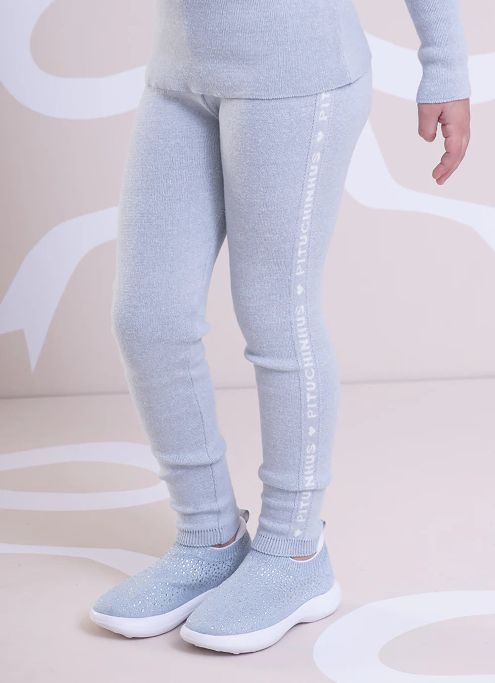 Legging Tricot Mescla Azul Claro Pituchinhus