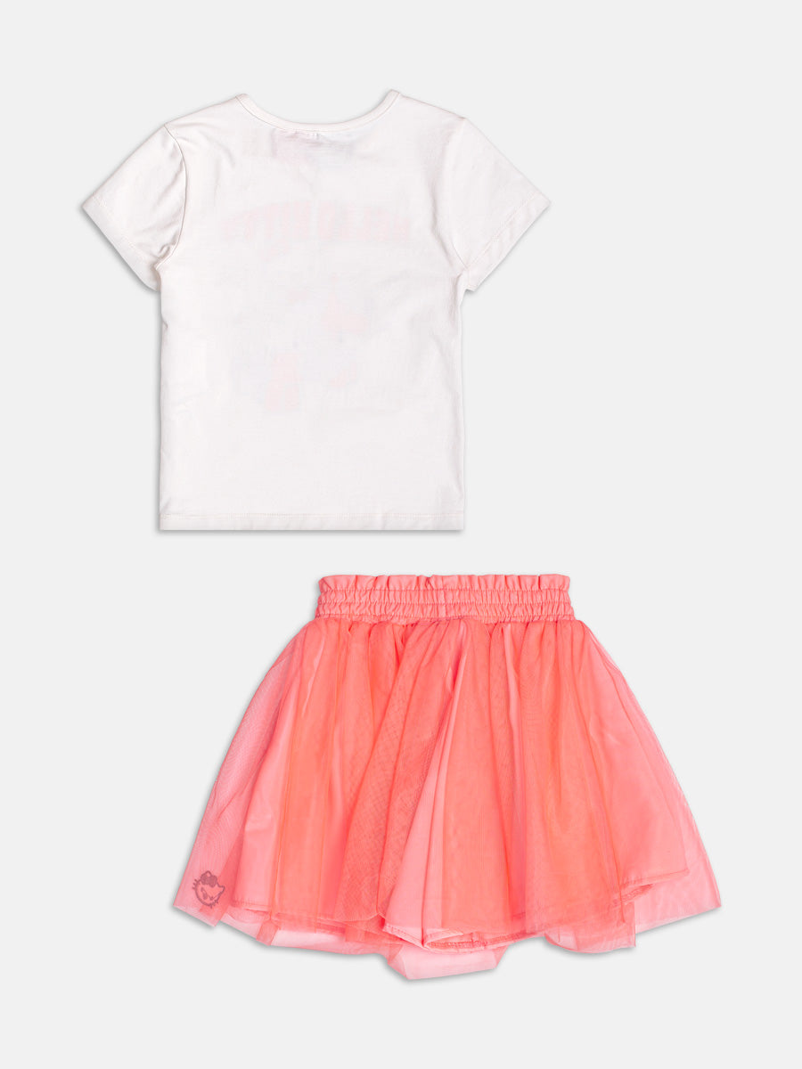 Conjunto Rosa Neon da Hello Kitty com Tule Momi