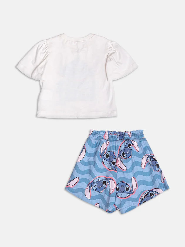 Conjunto Blusa e Shorts Stitch Strass Momi