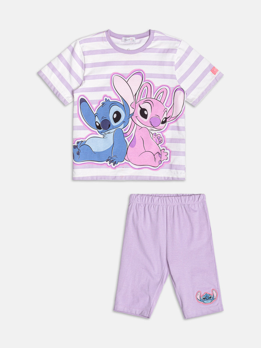 Conjunto Listrado do Stitch e Angel Momi