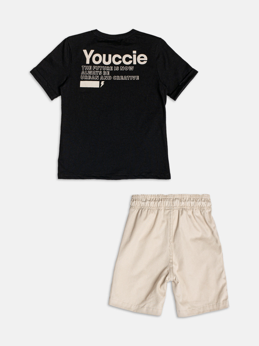 Conjunto Preto Manga Curta Youccie