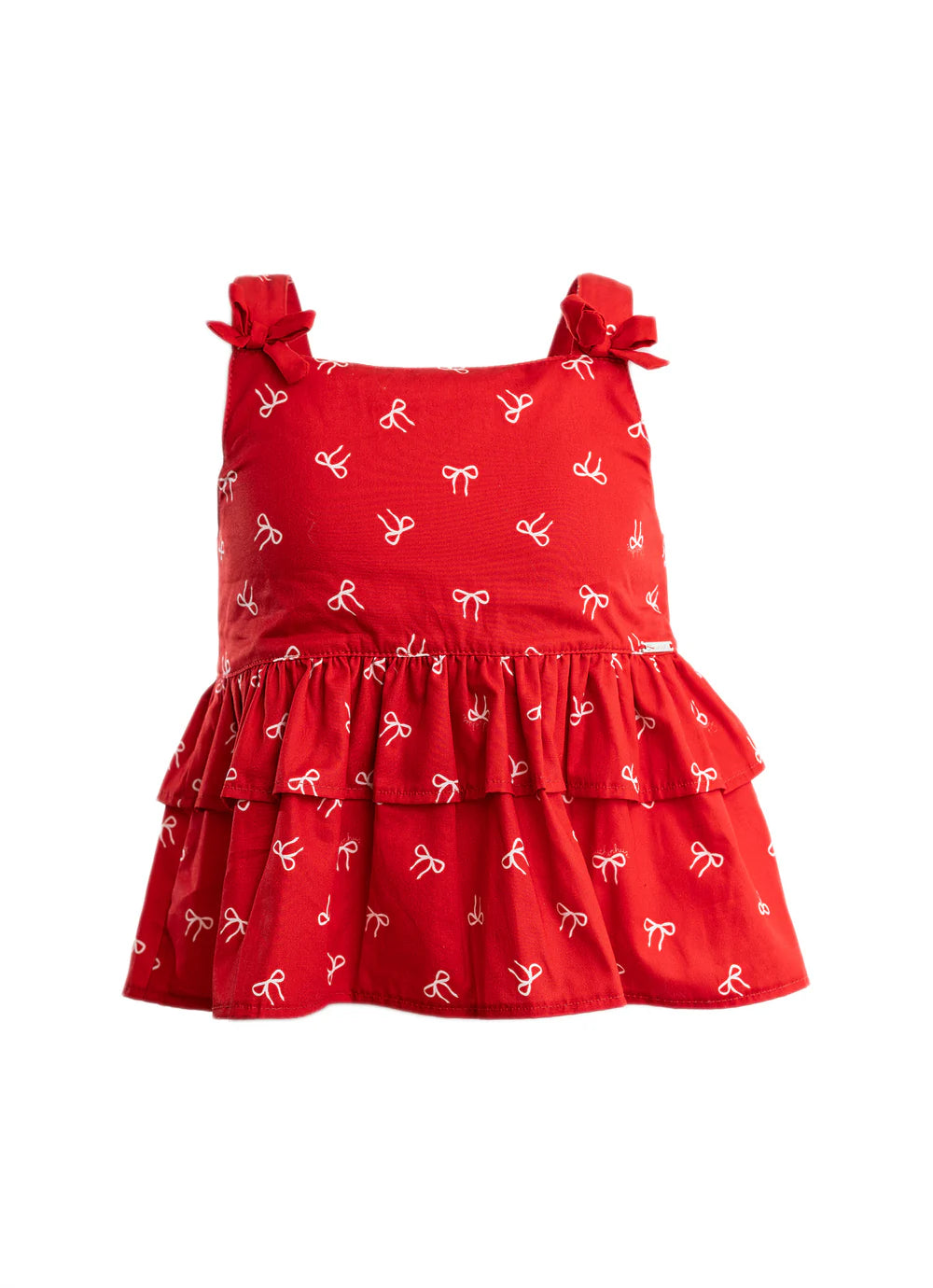 Conjunto Blusa e Pantacourt Algodão Lacinhos Natal Pituchinhus