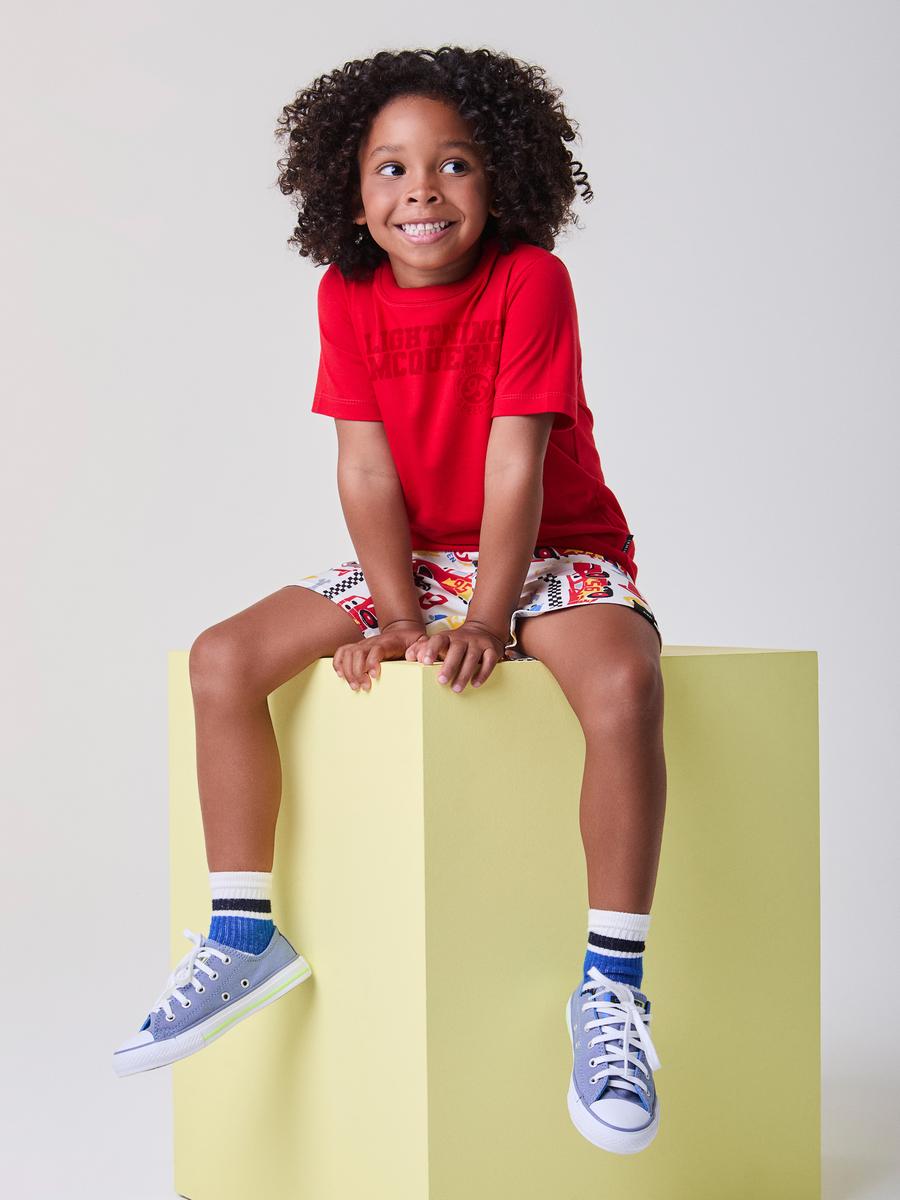 Conjunto T-Shirt e Bermuda Vermelho Carros Bimbi