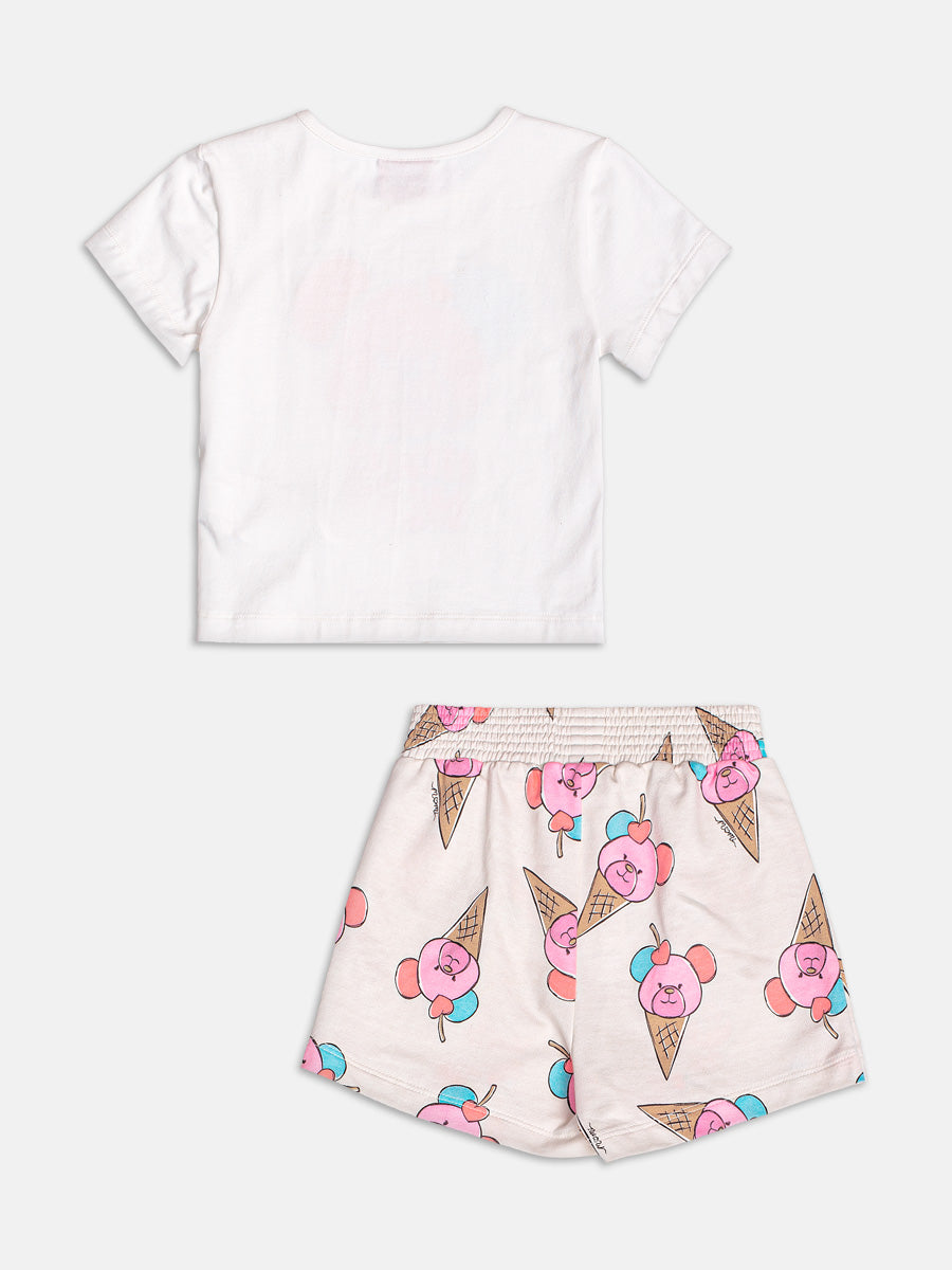 Conjunto Off Sorvete e Ursinho Momi