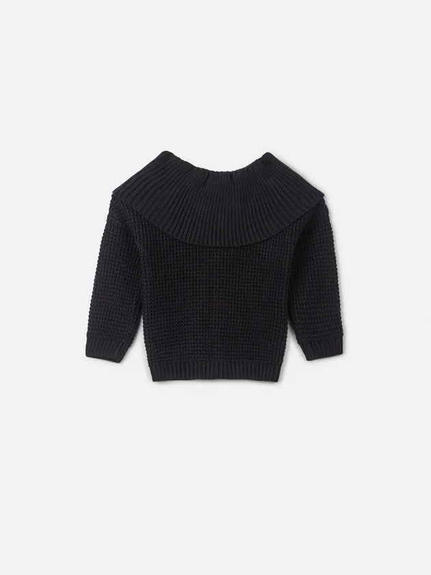 Casaco de Tricot com Gola Maxi