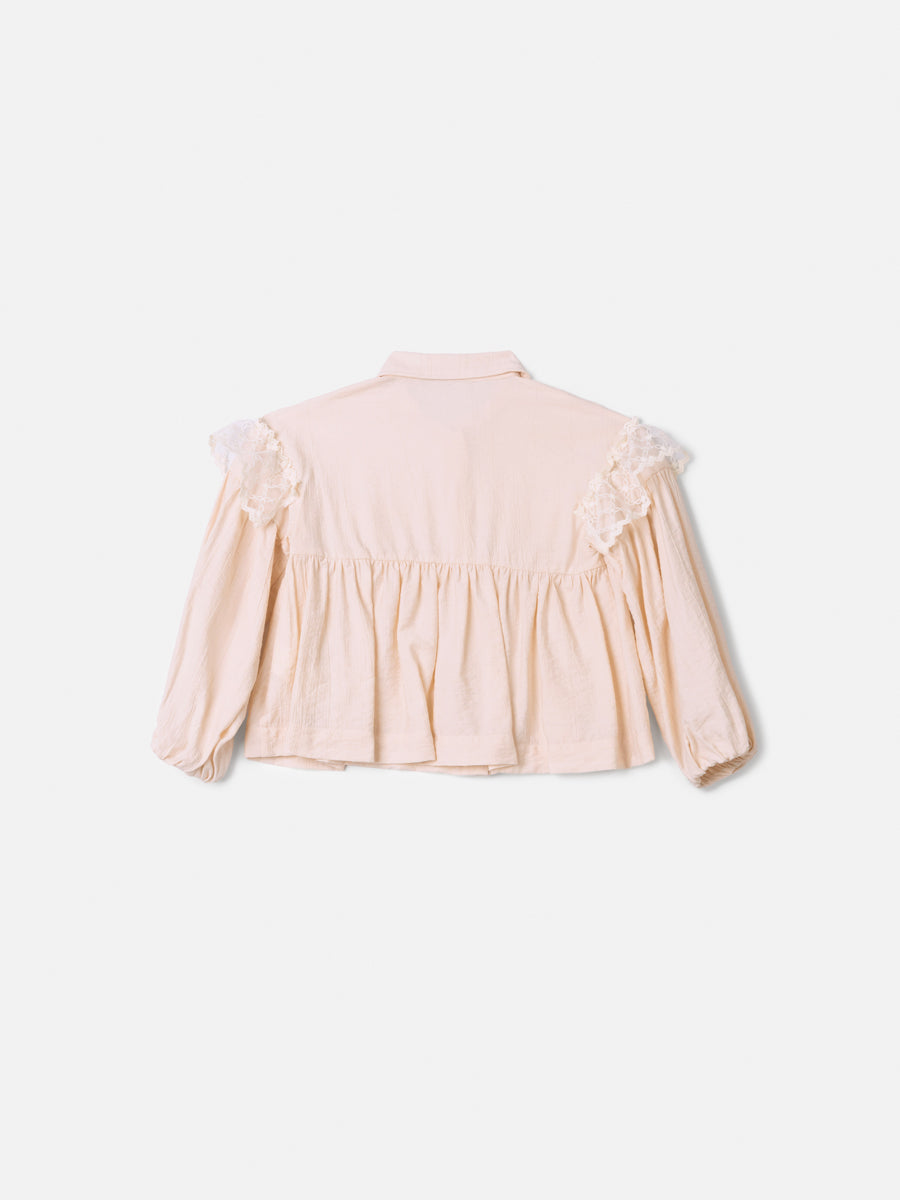 Camisa com Renda Bege Animê
