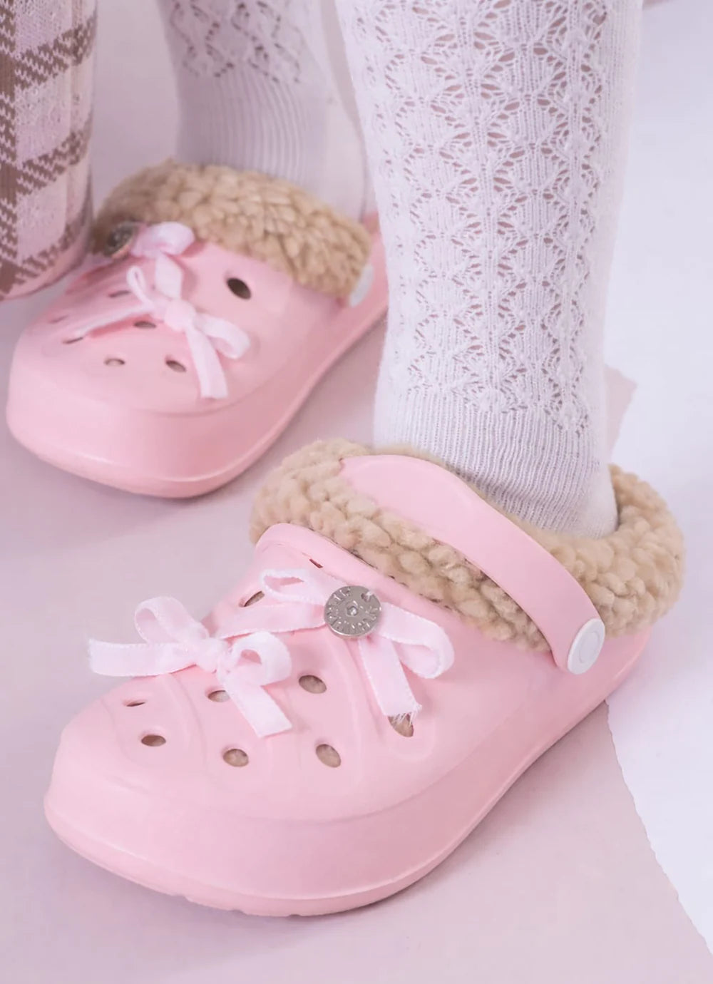 Sandália Clogs Com Pele Rosa Baby Pituchinhus