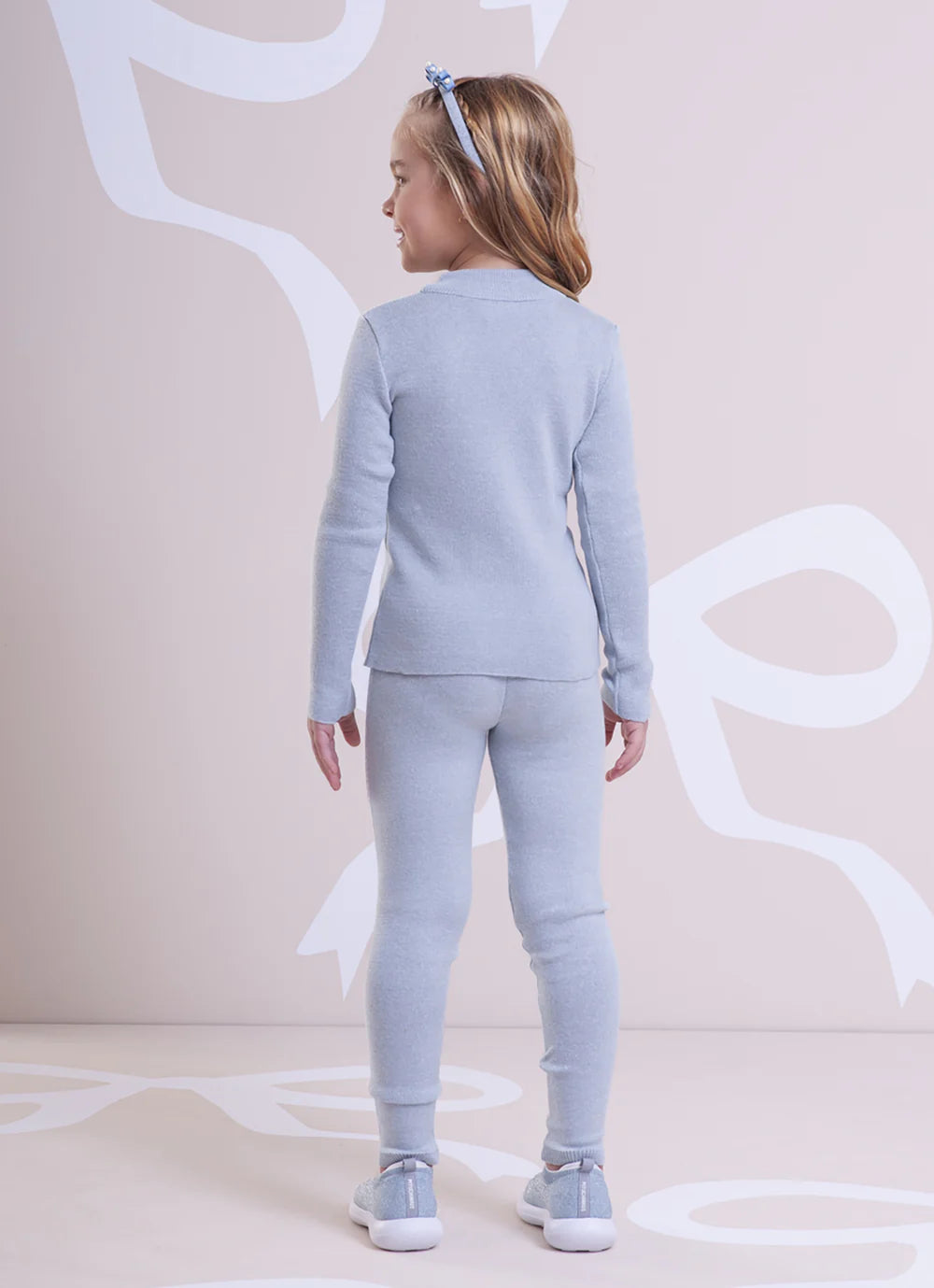Legging Tricot Mescla Azul Claro Pituchinhus