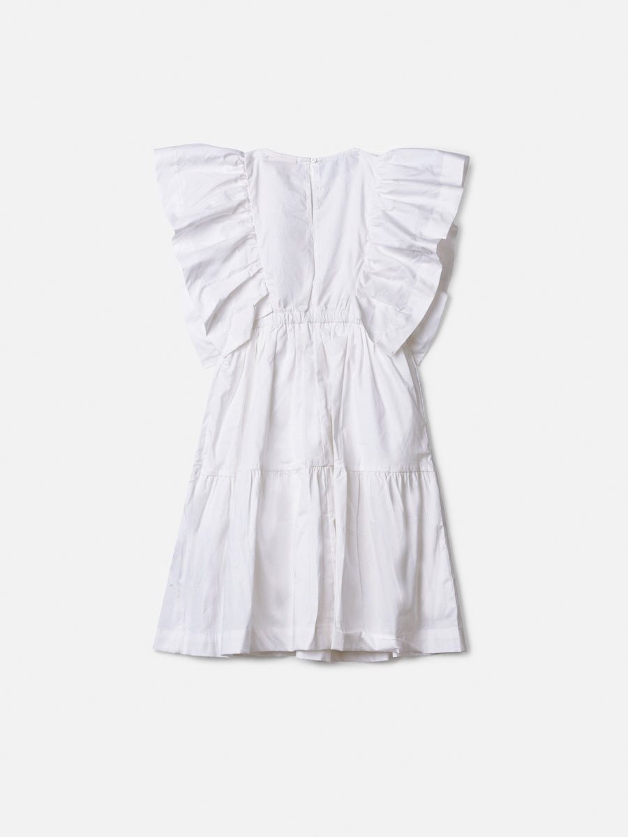 Vestido Babados Off White Anime
