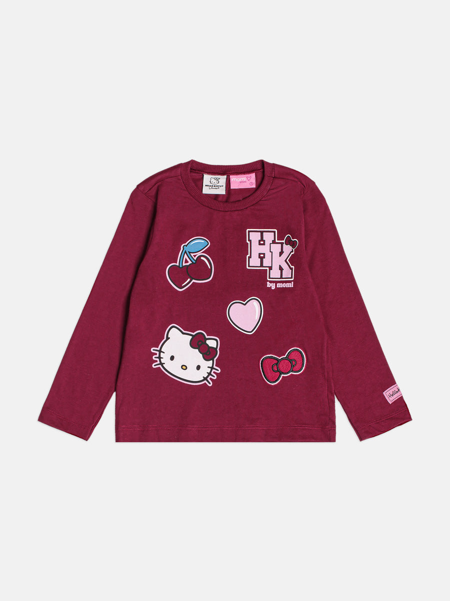 T-Shirt Manga Longa Hello Kitty Cranberry Juice Momi
