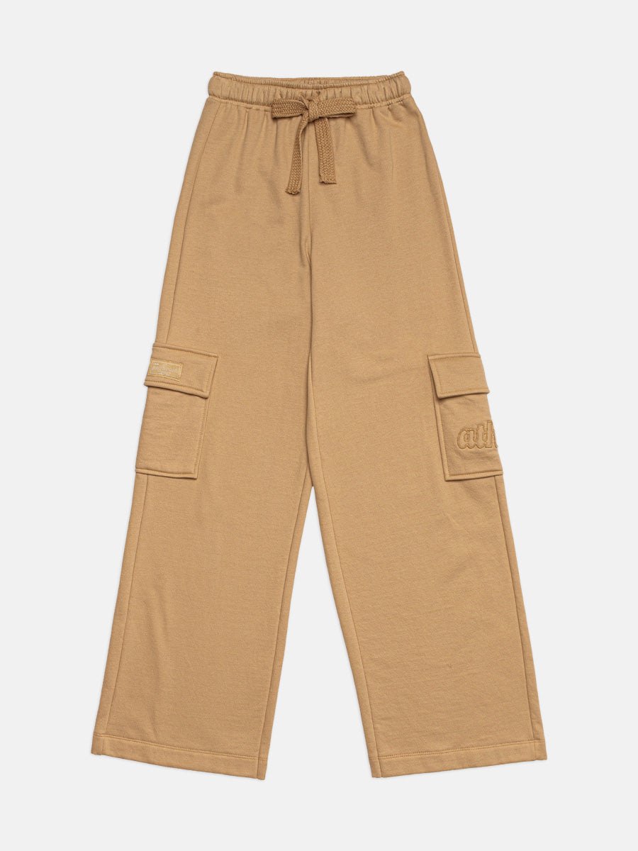 Calca Moletom Bolso Lateral Bege Khaki I Am