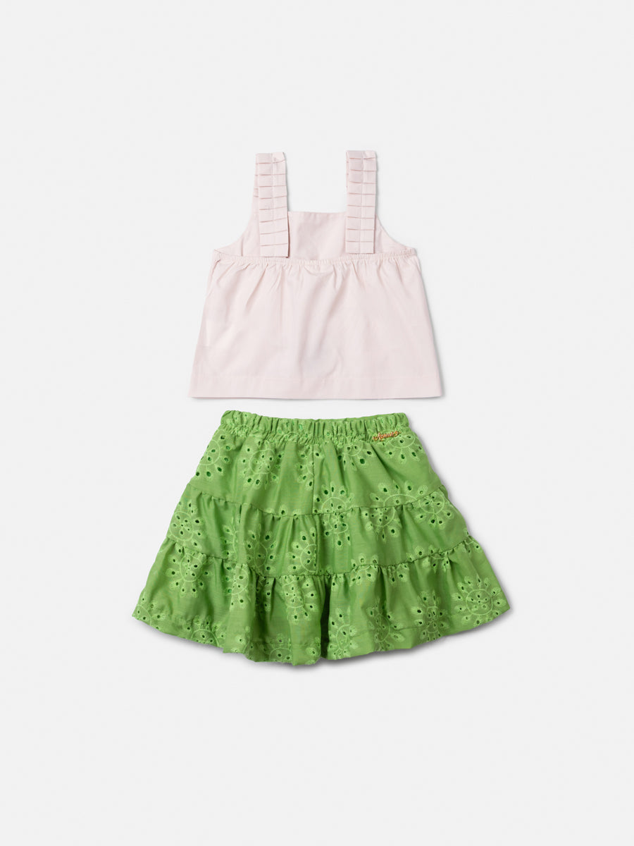 Conjunto de Laise Verde com Bordados Anime