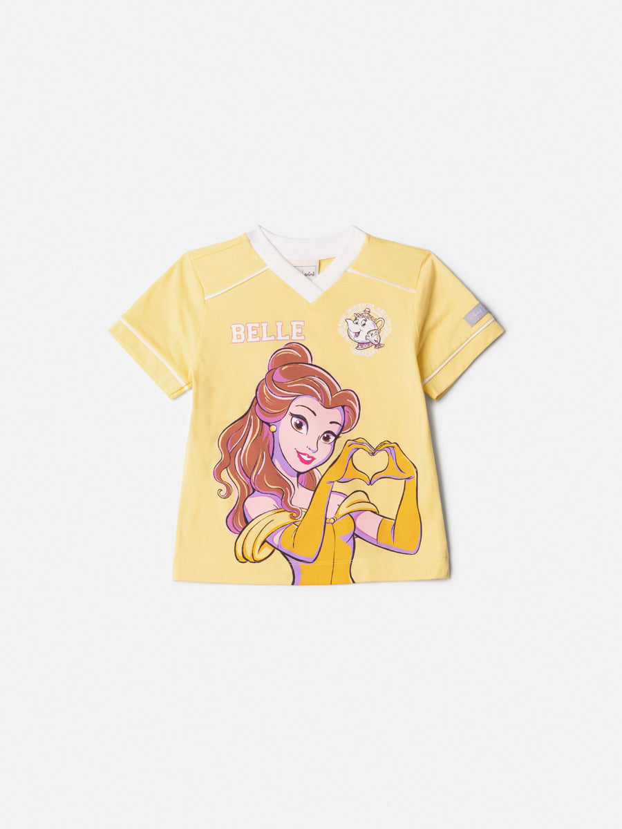 Blusa Infantil Amarela Princesa Belle Anime
