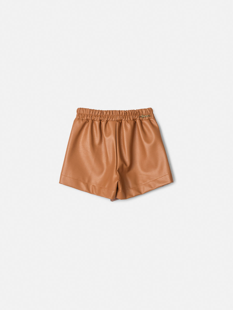 Shorts Saia Couro Toffee Animê