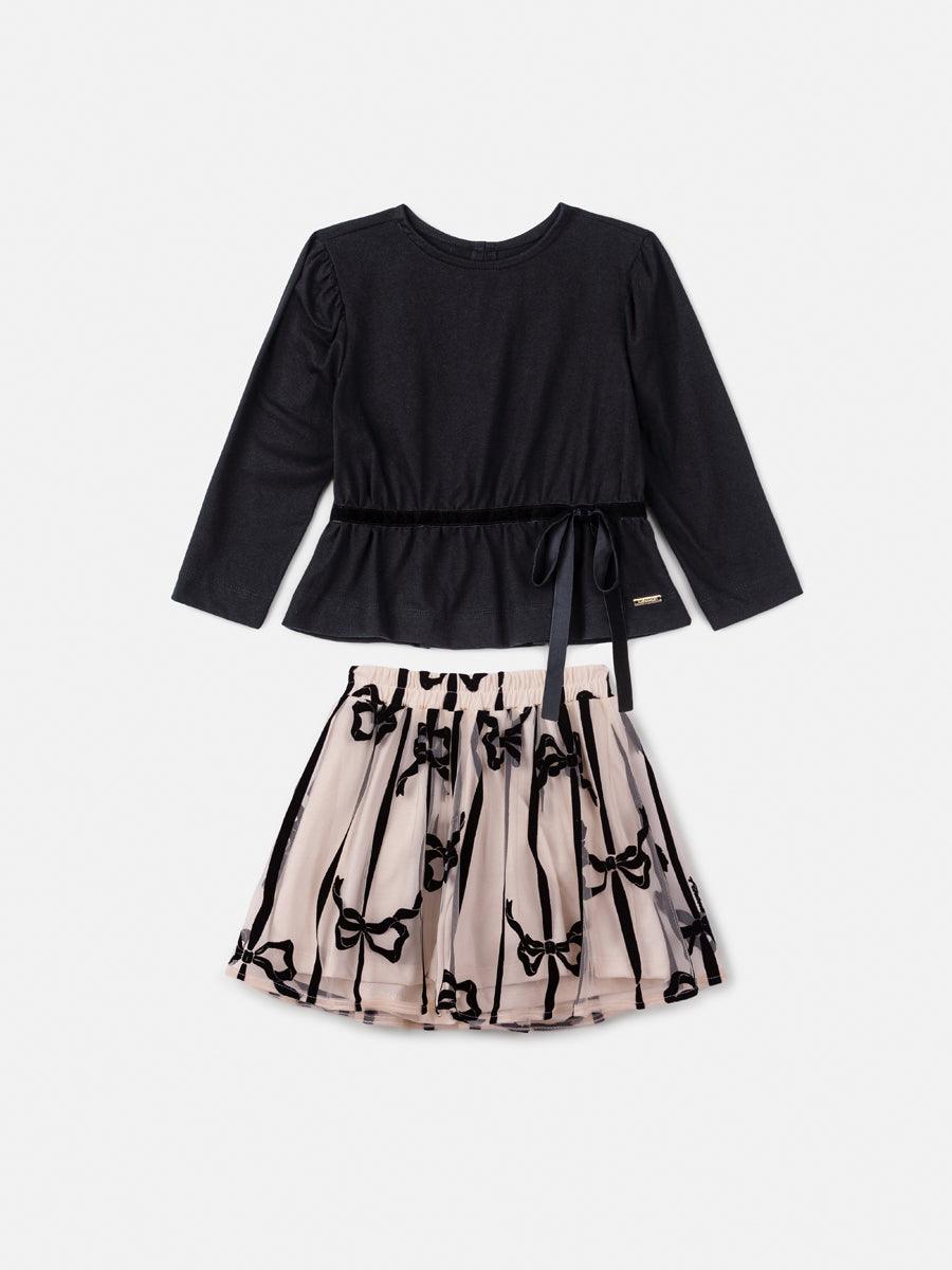 Conjunto de Tule com Laços de Veludo - BambolePetit