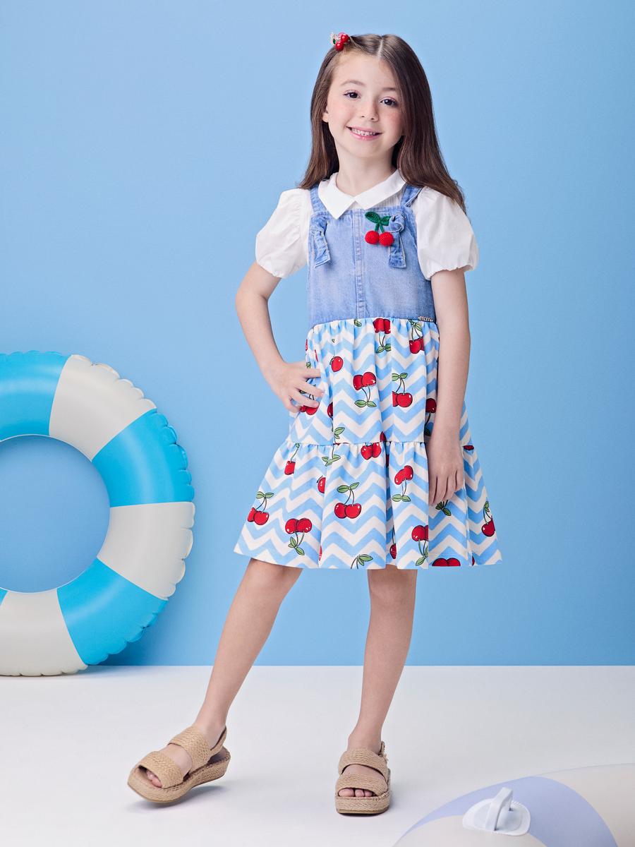 Salopete Saia Cerejas Momi