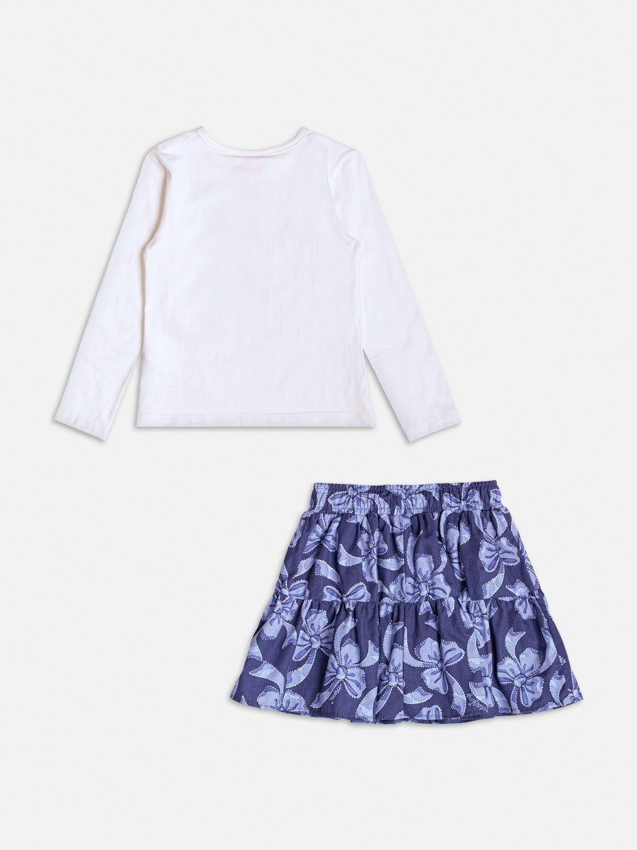 Conjunto Manga Longa Blusa Saia Perola - BambolePetit
