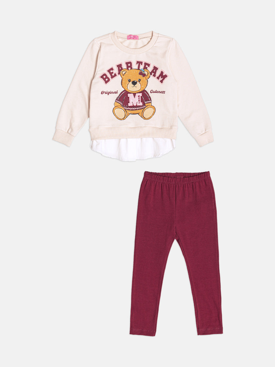 Conjunto Casaco e Legging Bege Vanilla Momi