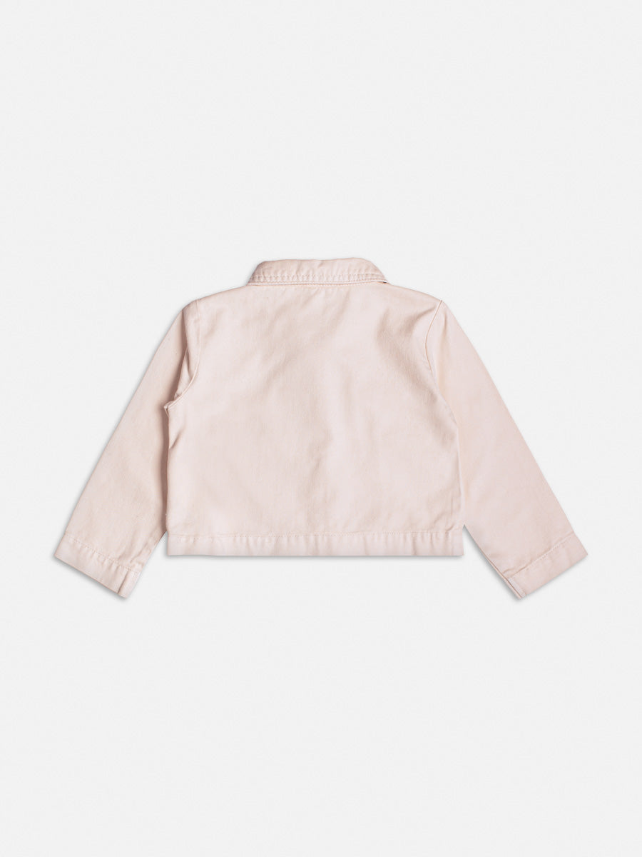 Jaqueta De Sarja Com Bolsos Bege - BambolePetit