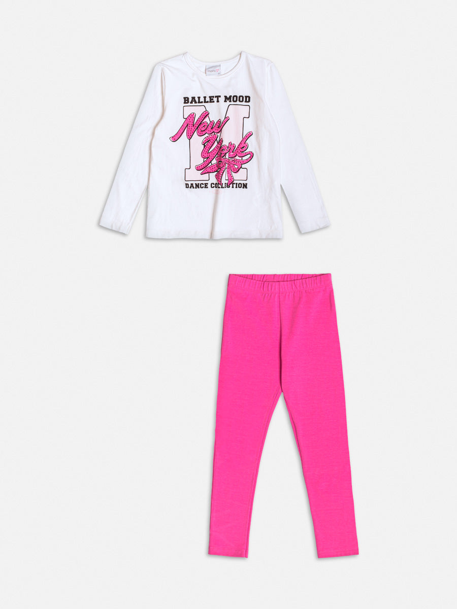 Conjunto Manga Longa Blusa Leggin Perola - BambolePetit