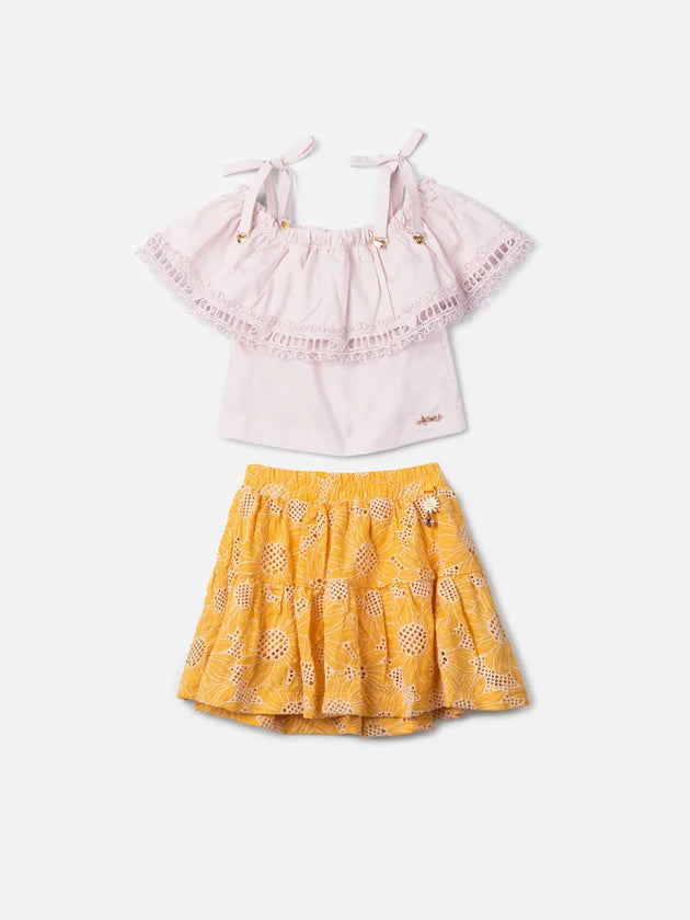 Conjunto de Laise Amarelo Anime