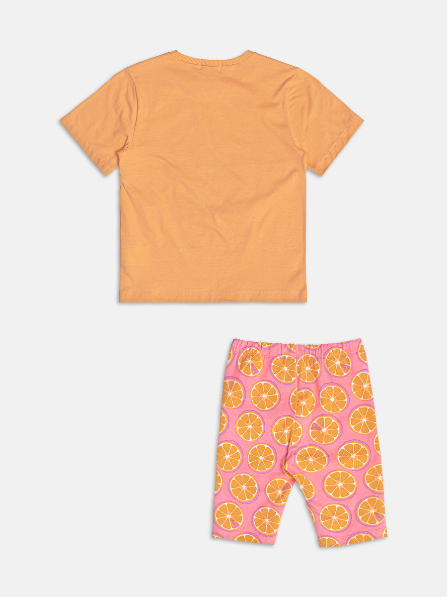 Conjunto Blusa e Legging Laranja Momi