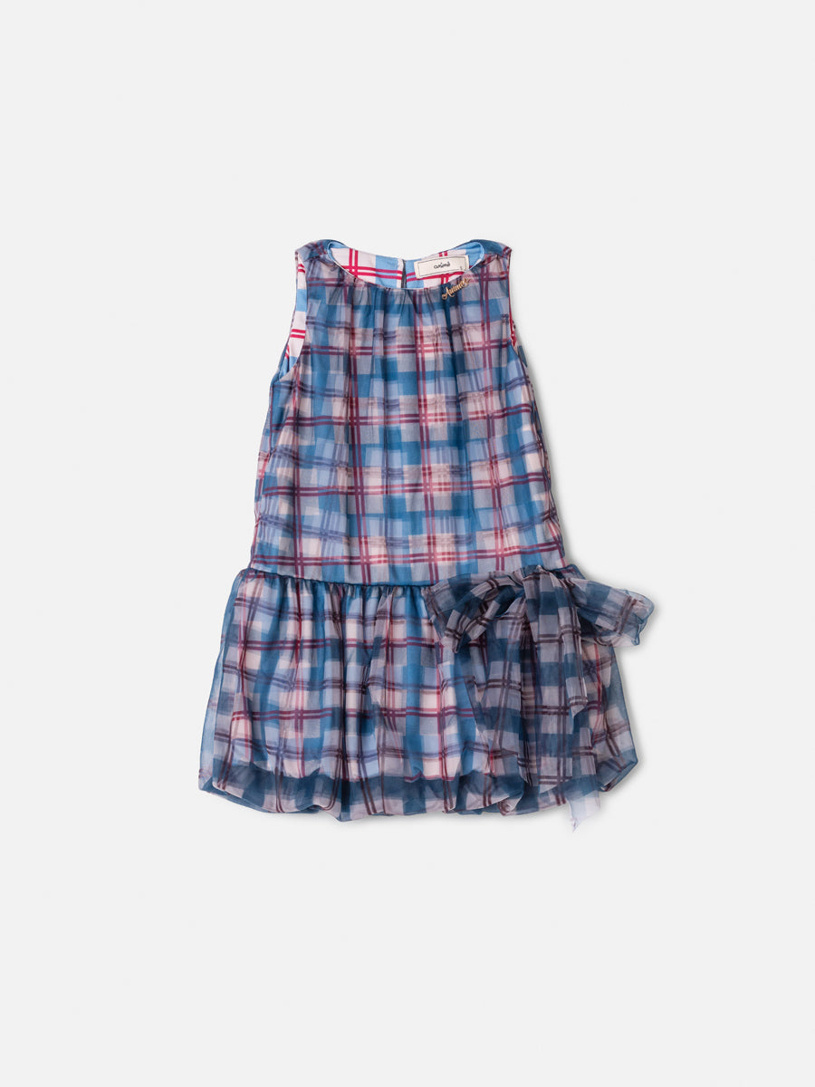Vestido Tule Balone Tartan Xadrez Animê