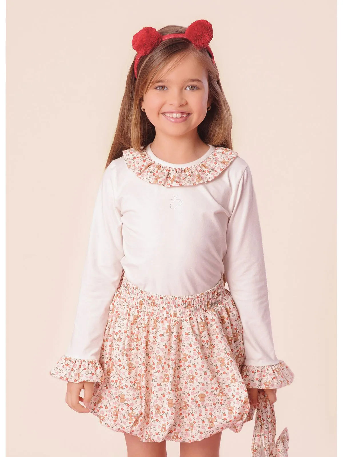 Blusa Cotton Estampa Liberty Pituchinhus Off White - BambolePetit