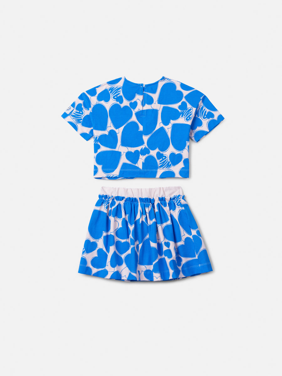 Conjunto Azul de Corações Anime