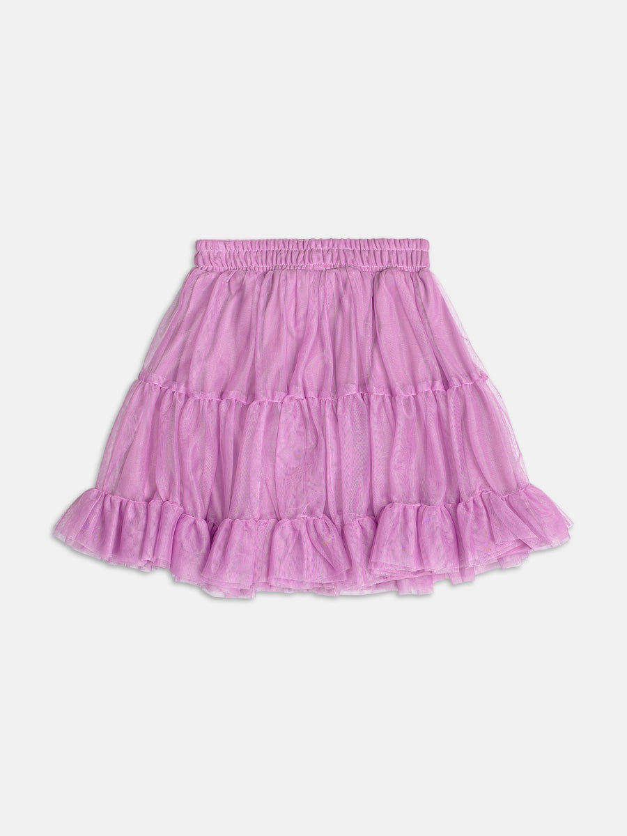 Saia Tule Babadinho Rosa Hello Kitty Momi
