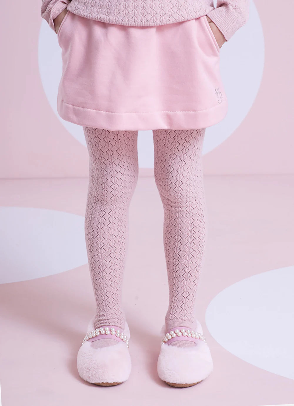 Meia Calça Tricot Rendada Cottonflex Rosa Dolce Pituchinhus