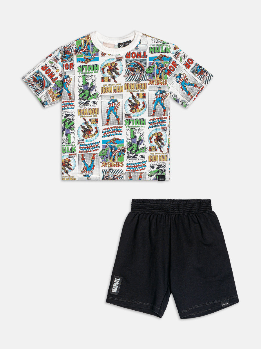 Conjunto com Estampa de Heróis Marvel Youccie