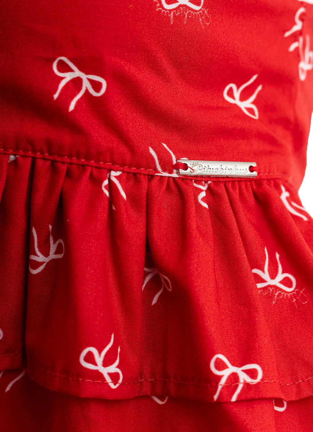 Conjunto Blusa e Pantacourt Algodão Lacinhos Natal Pituchinhus