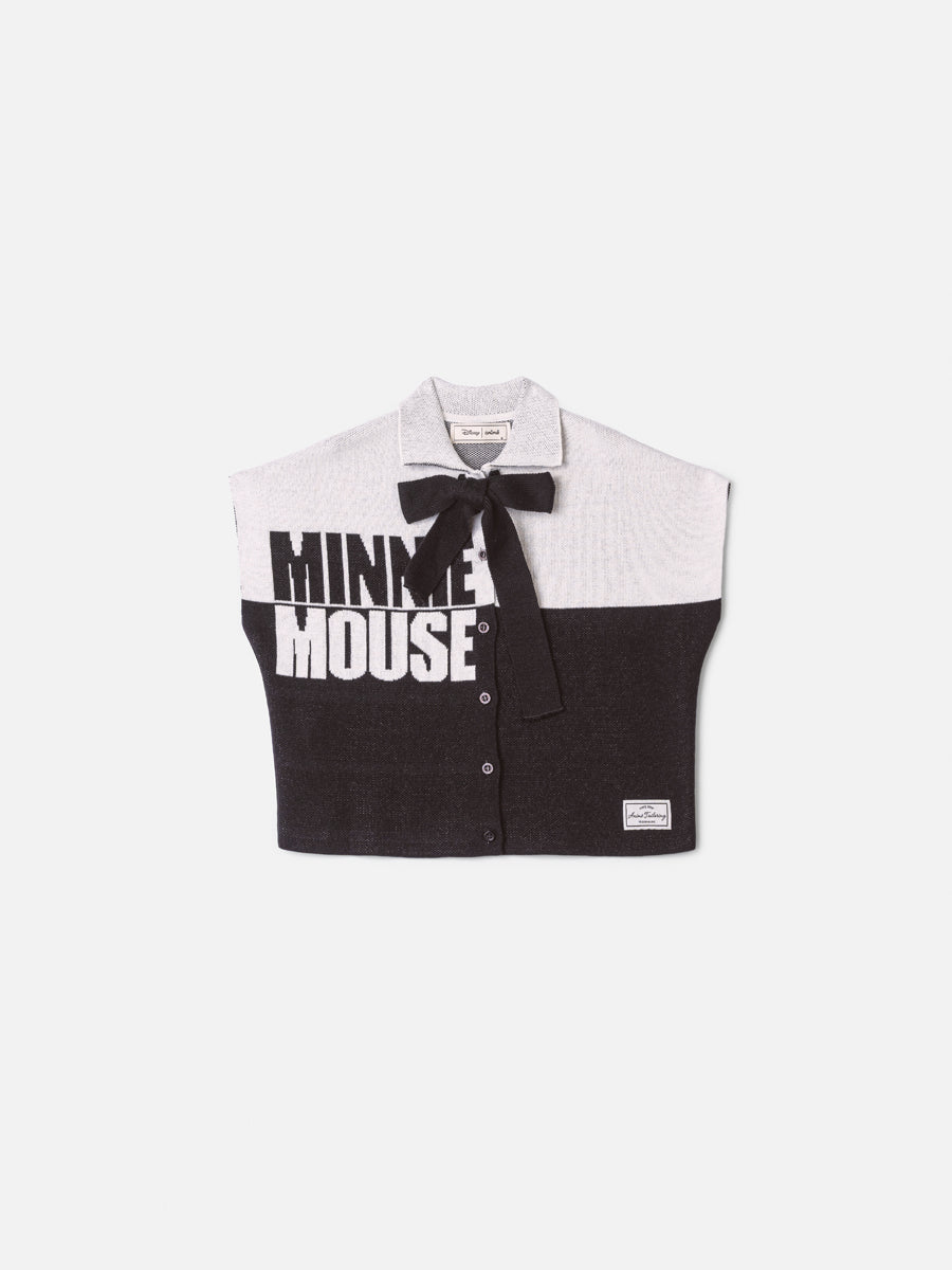 Casaco Tricot Minnie Com Laco Off White Animê